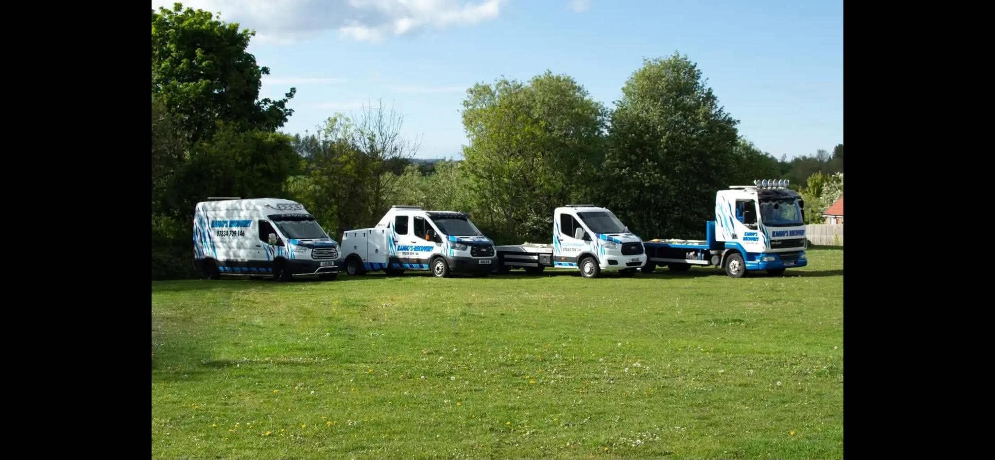 Kaigg's Recovery fleet of recovery trucks and vans